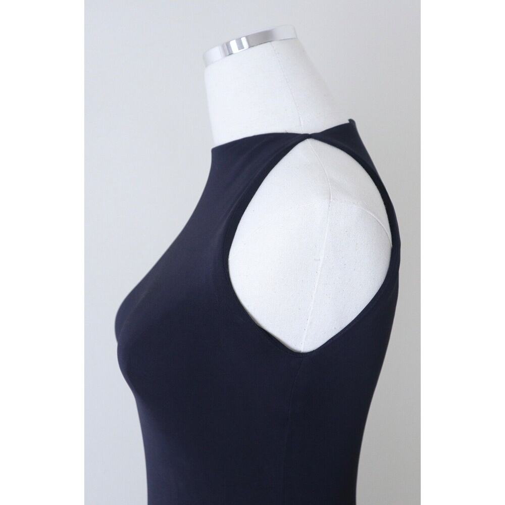 Vintage 1990s Ralph Lauren Collection Size 4 Rayon Jersey Maxi Navy Blue - Picture 5 of 12